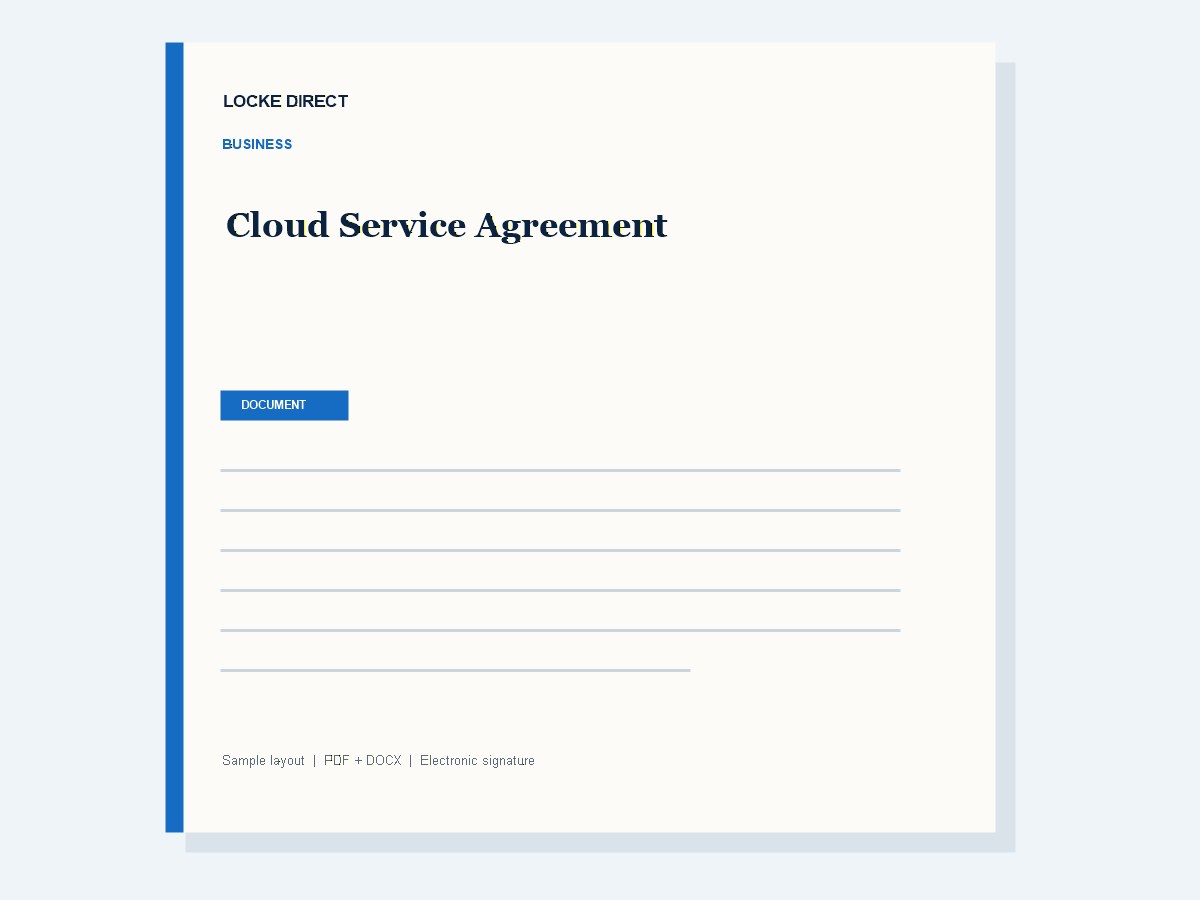 Cloud Service Agreement document preview