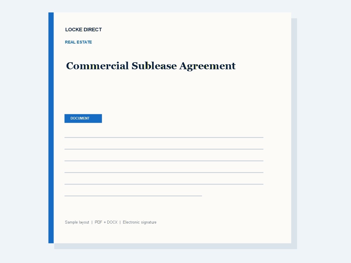 Commercial Sublease Agreement document preview
