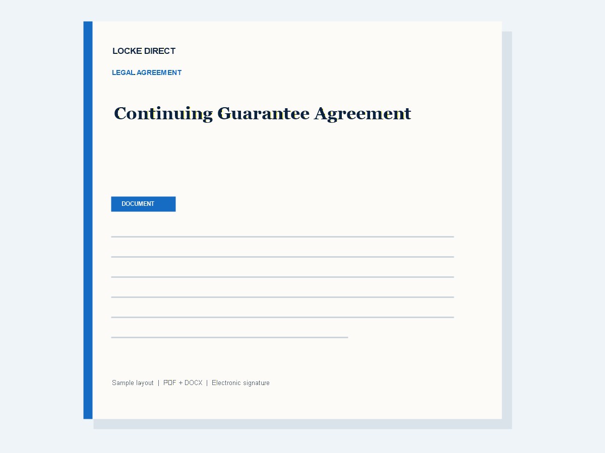 Continuing Guarantee Agreement document preview