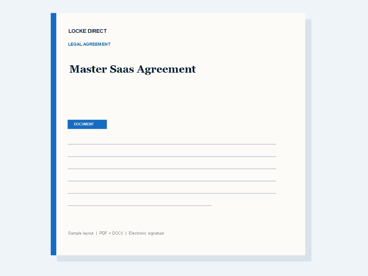 Master SaaS Agreement document preview