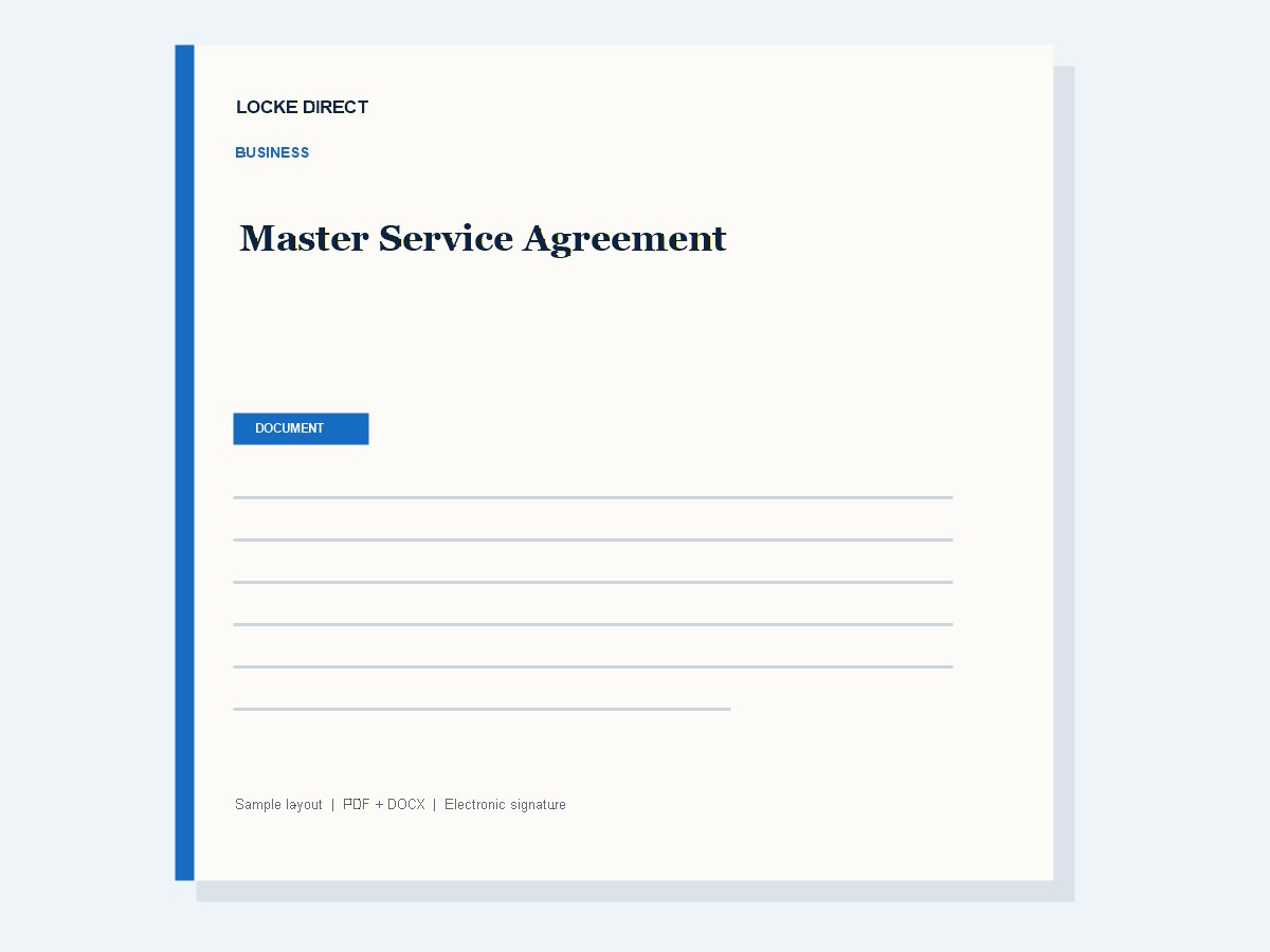 Master Service Agreement document preview