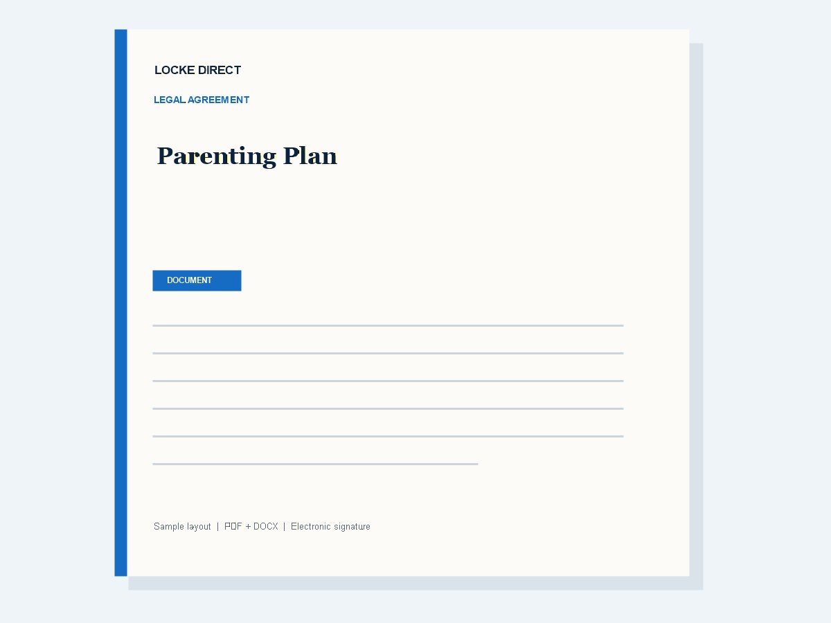 Parenting Plan / Child Custody Agreement document preview