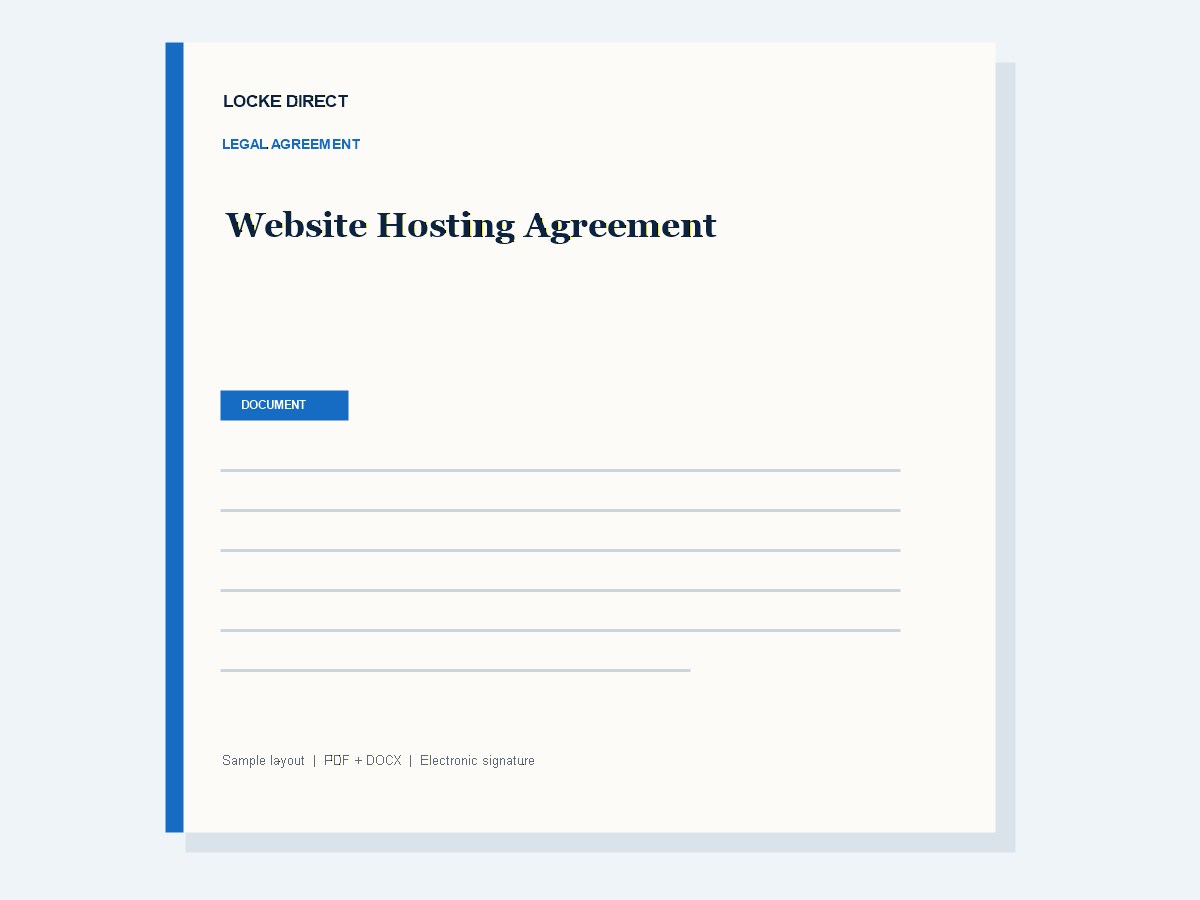 Website Hosting Agreement document preview
