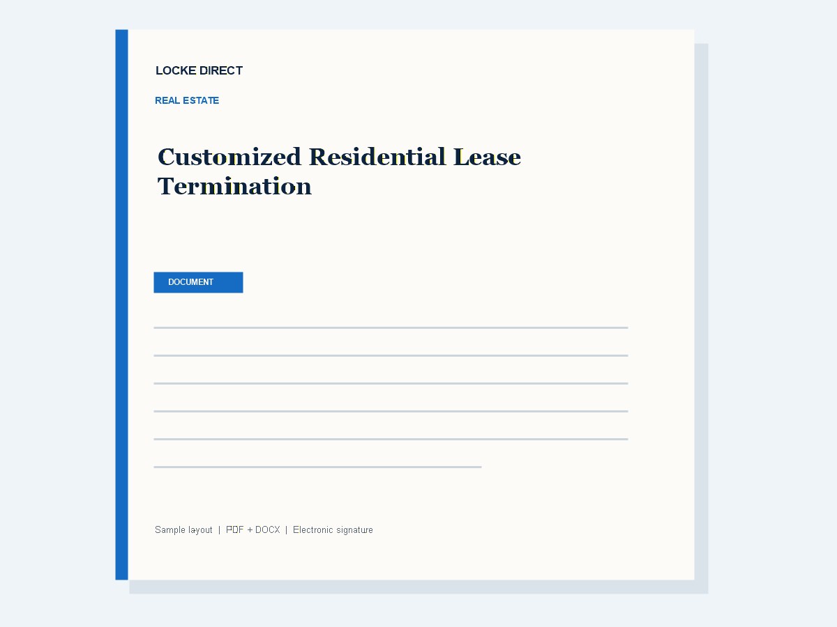Customized Residential Lease Termination document preview