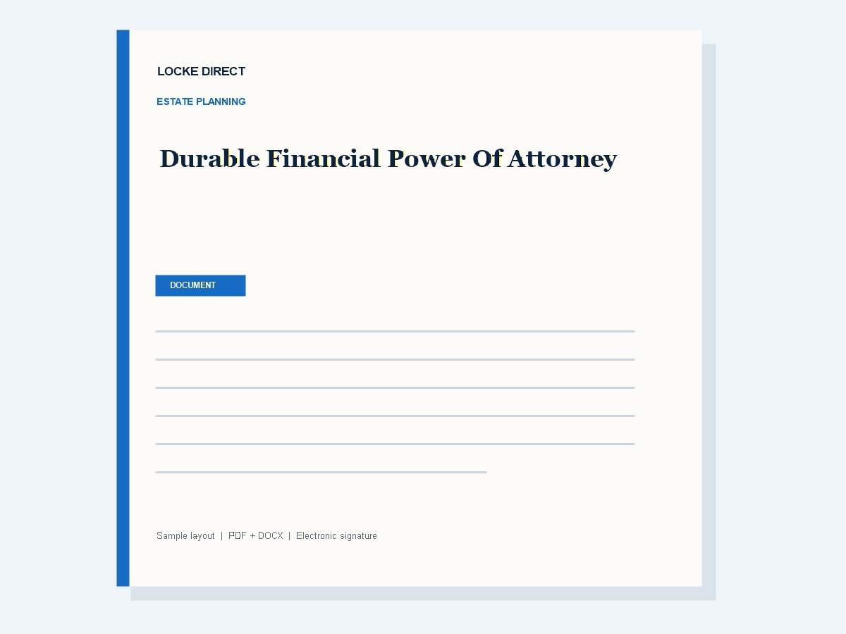 Durable Financial Power of Attorney document preview