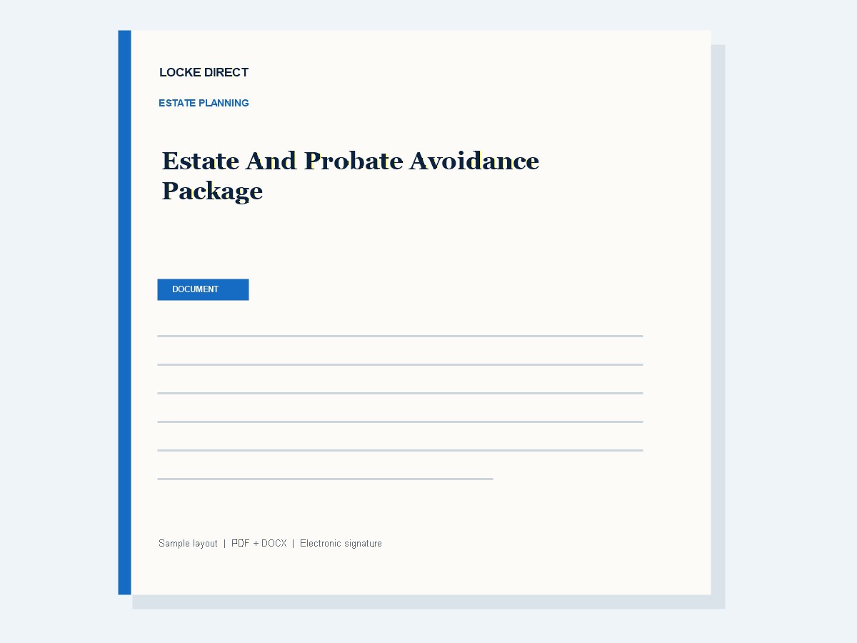 Estate and Probate Avoidance Package document preview