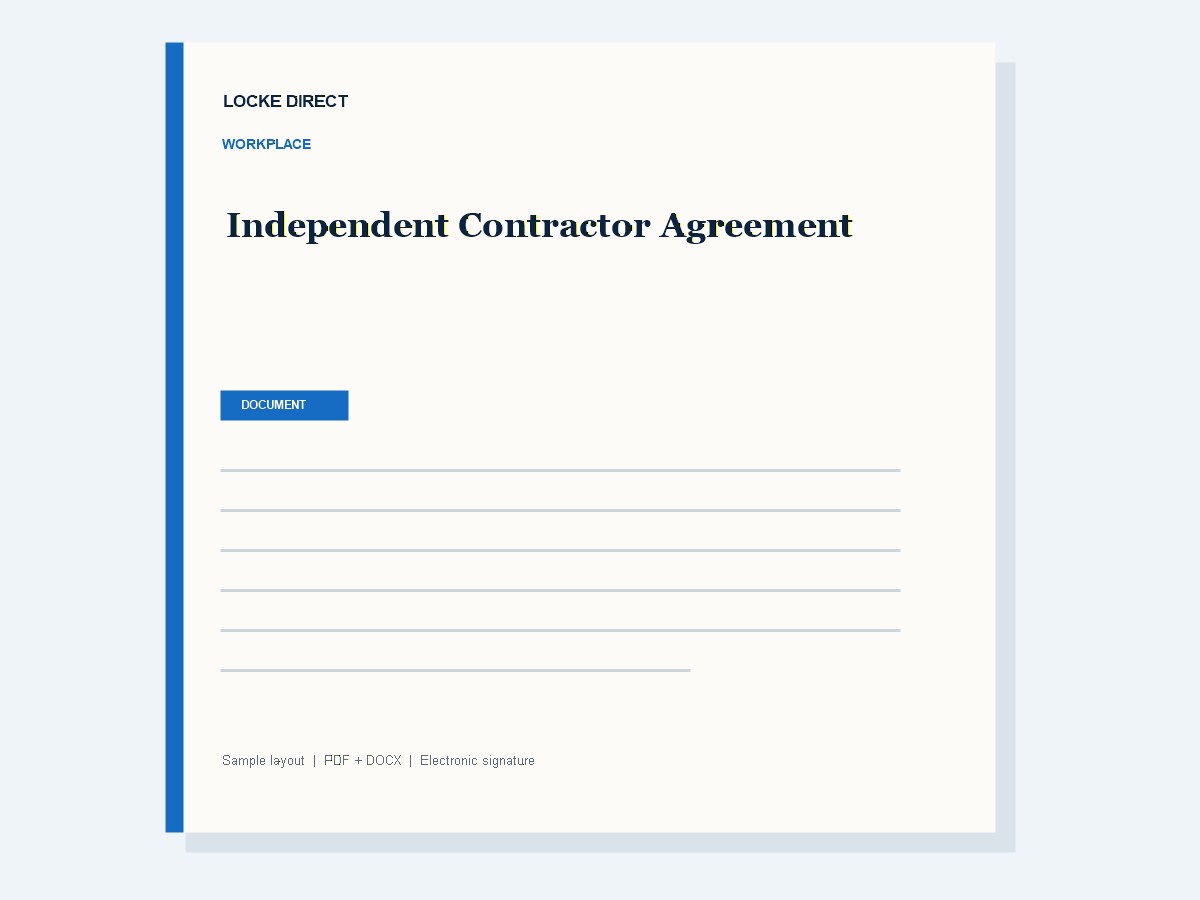 Independent Contractor Agreement document preview