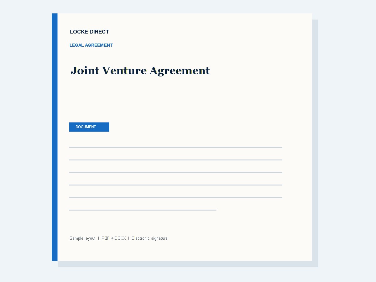 Joint Venture Agreement document preview