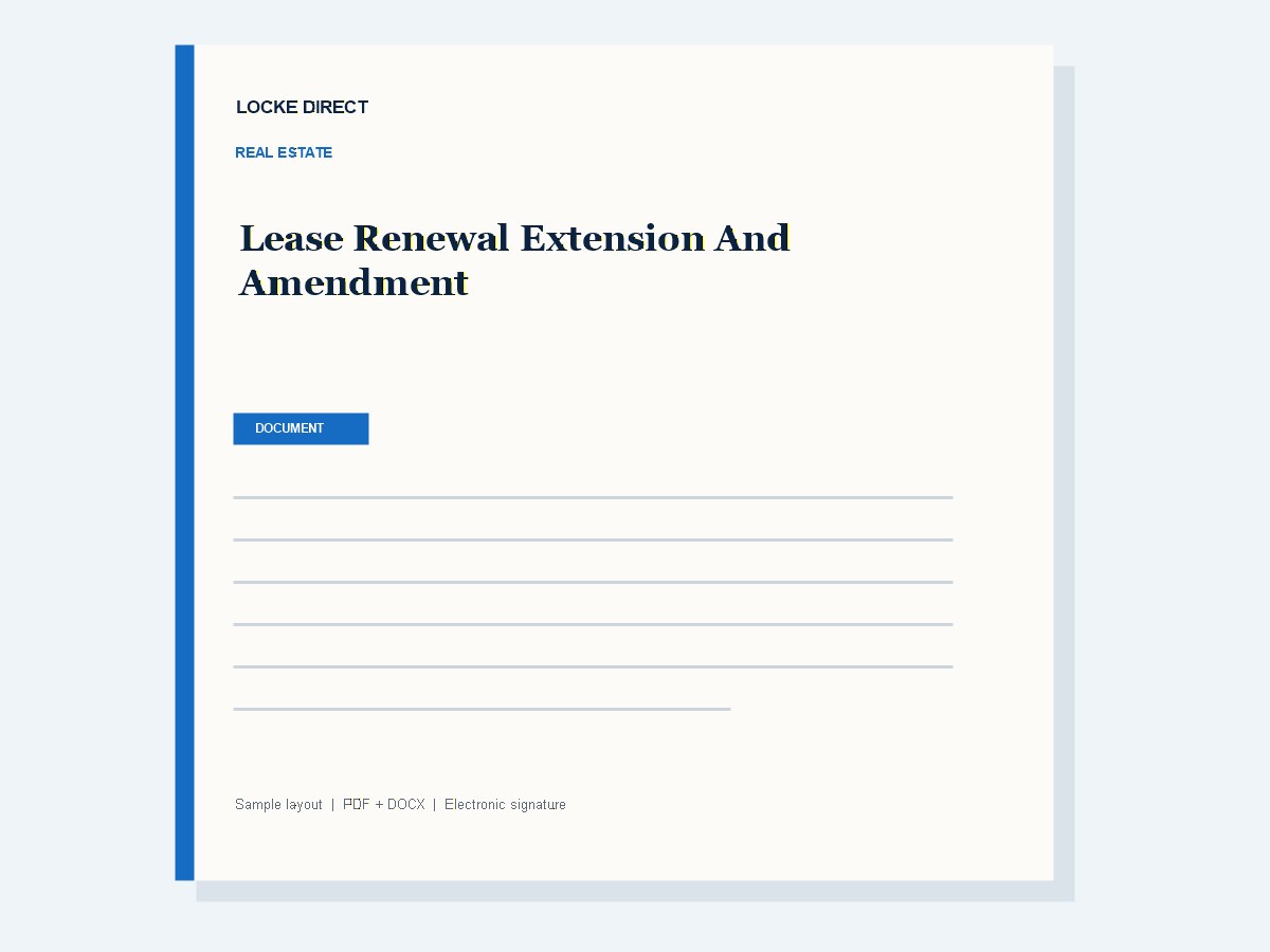 Lease Renewal, Extension, and Amendment document preview