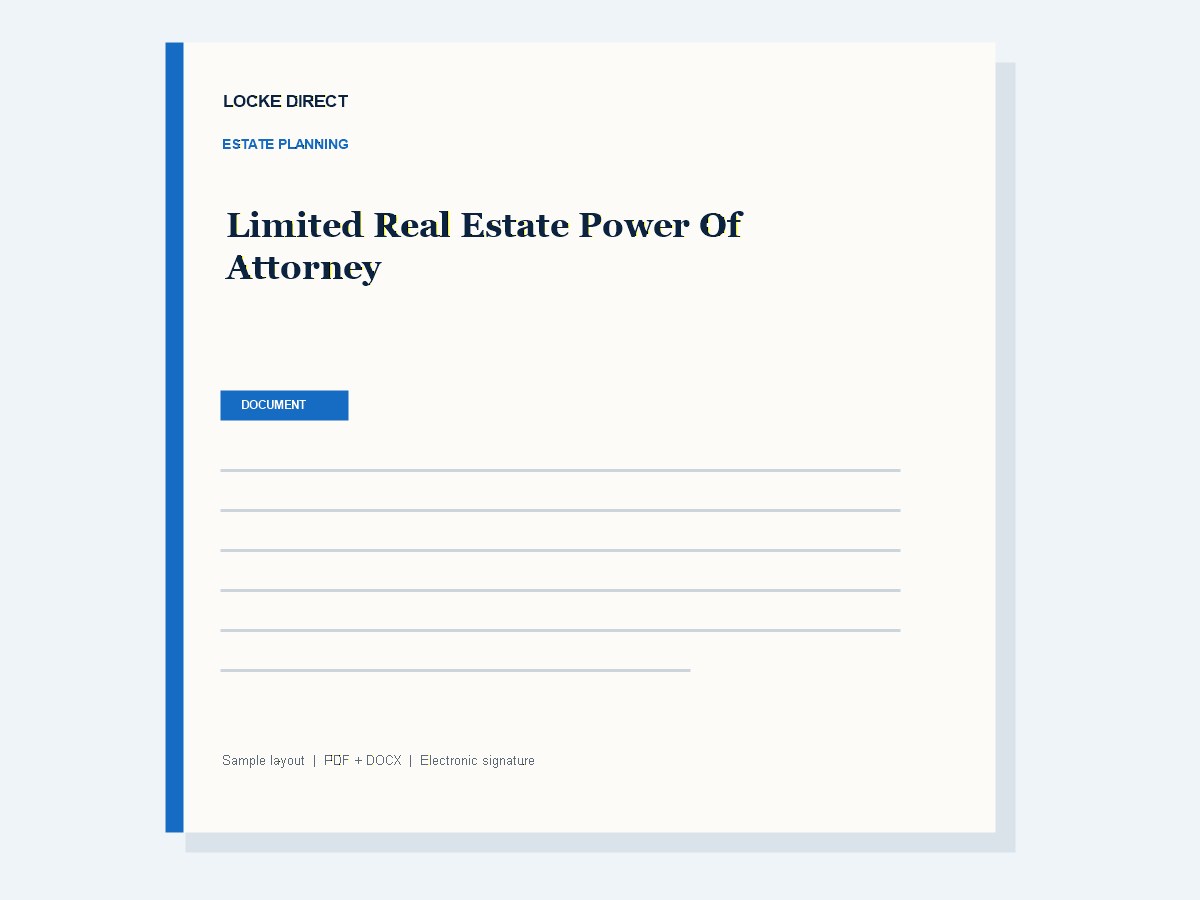 Limited Real Estate Power of Attorney document preview