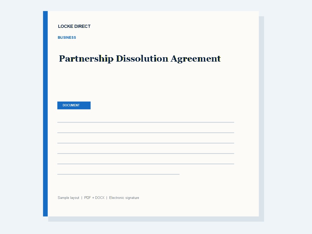 Partnership Dissolution Agreement document preview
