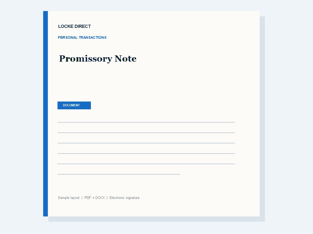 Promissory Note — Private Loan Agreement document preview