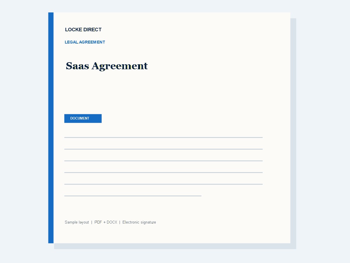 SaaS Agreement document preview