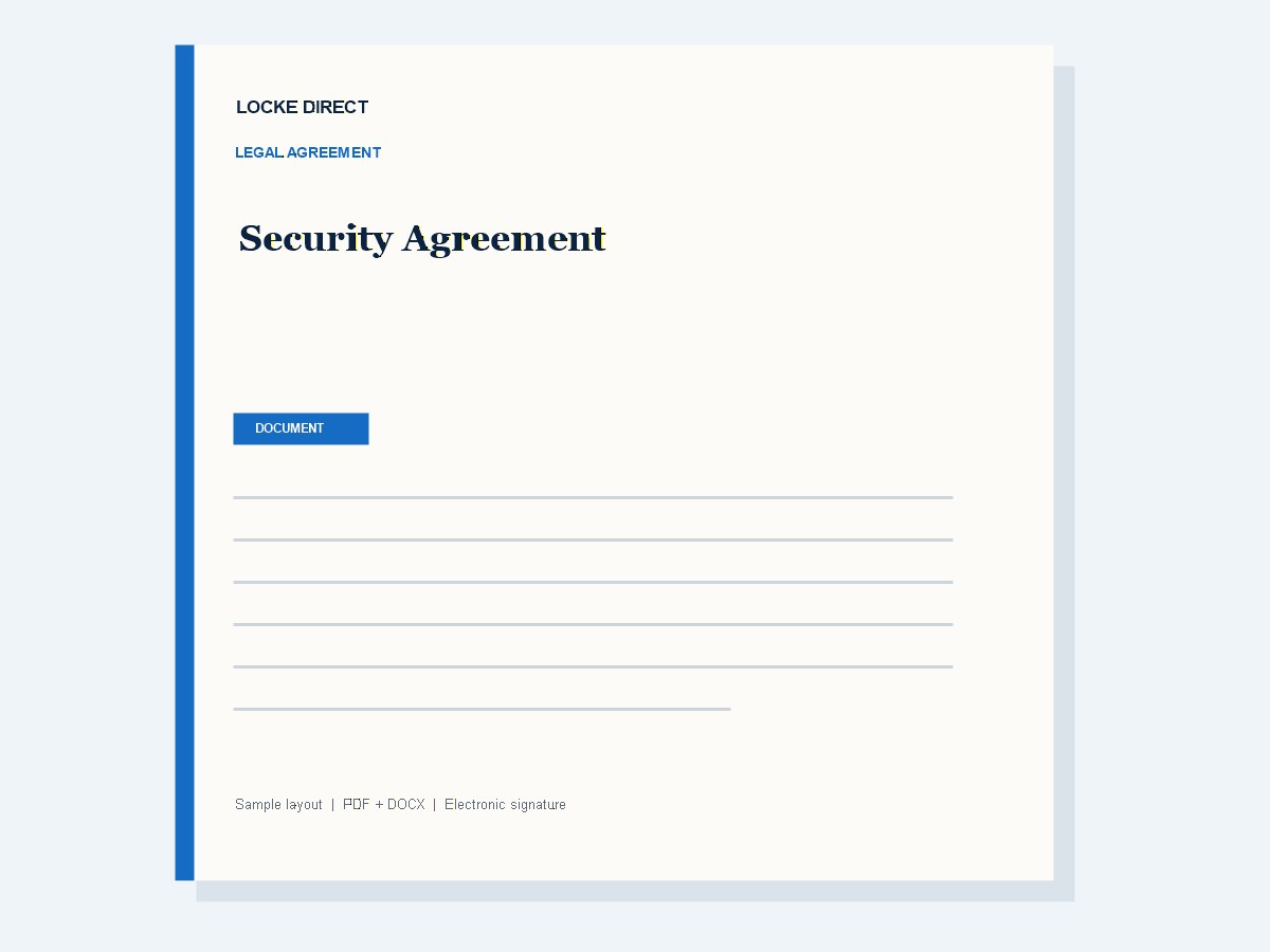 Security Agreement document preview