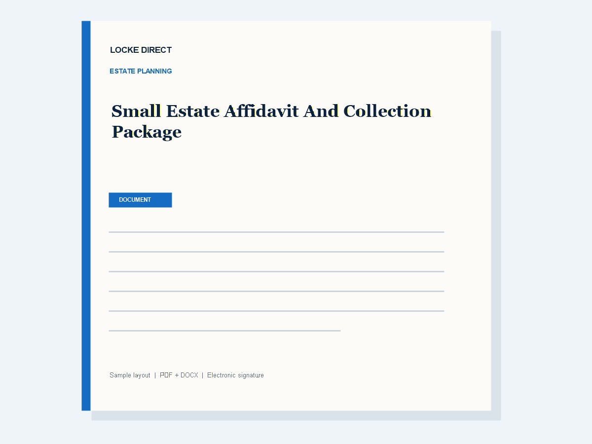 Small Estate Affidavit and Collection Package document preview