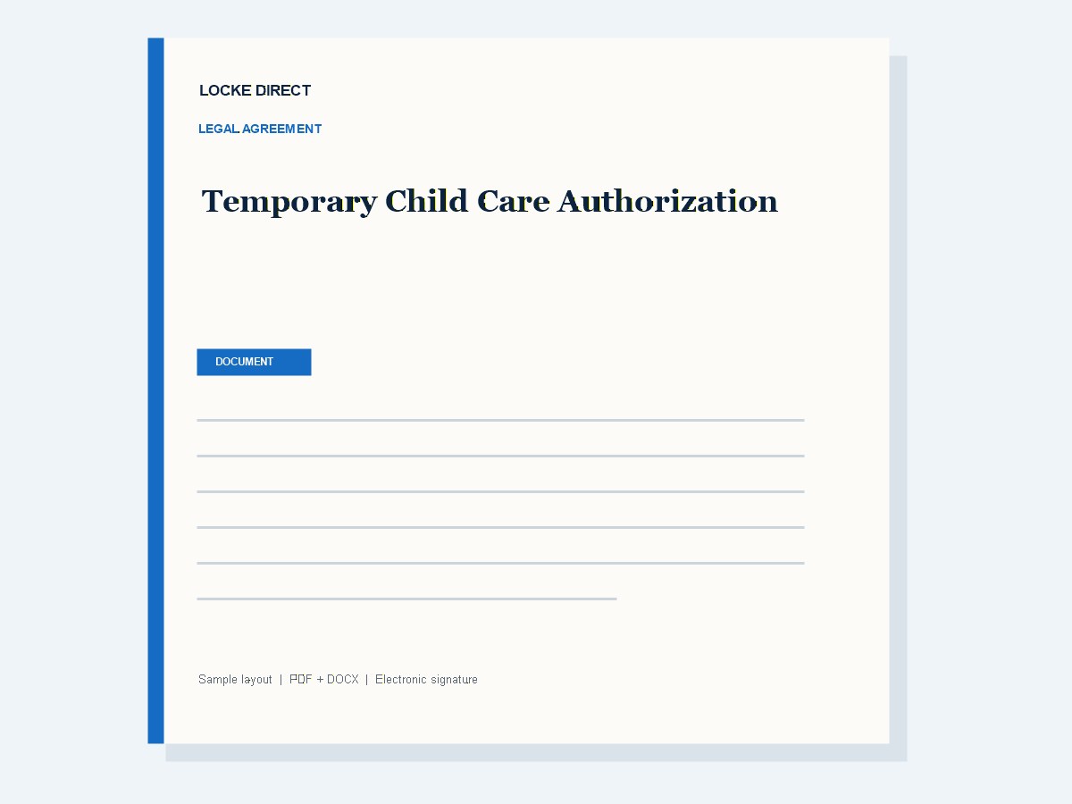 Temporary Child Care Authorization document preview