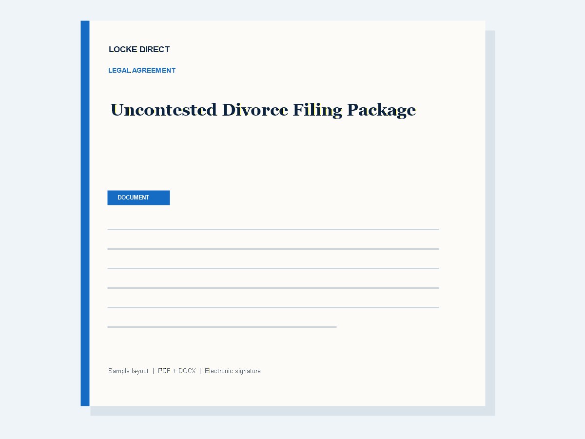 Uncontested Divorce Filing Package document preview