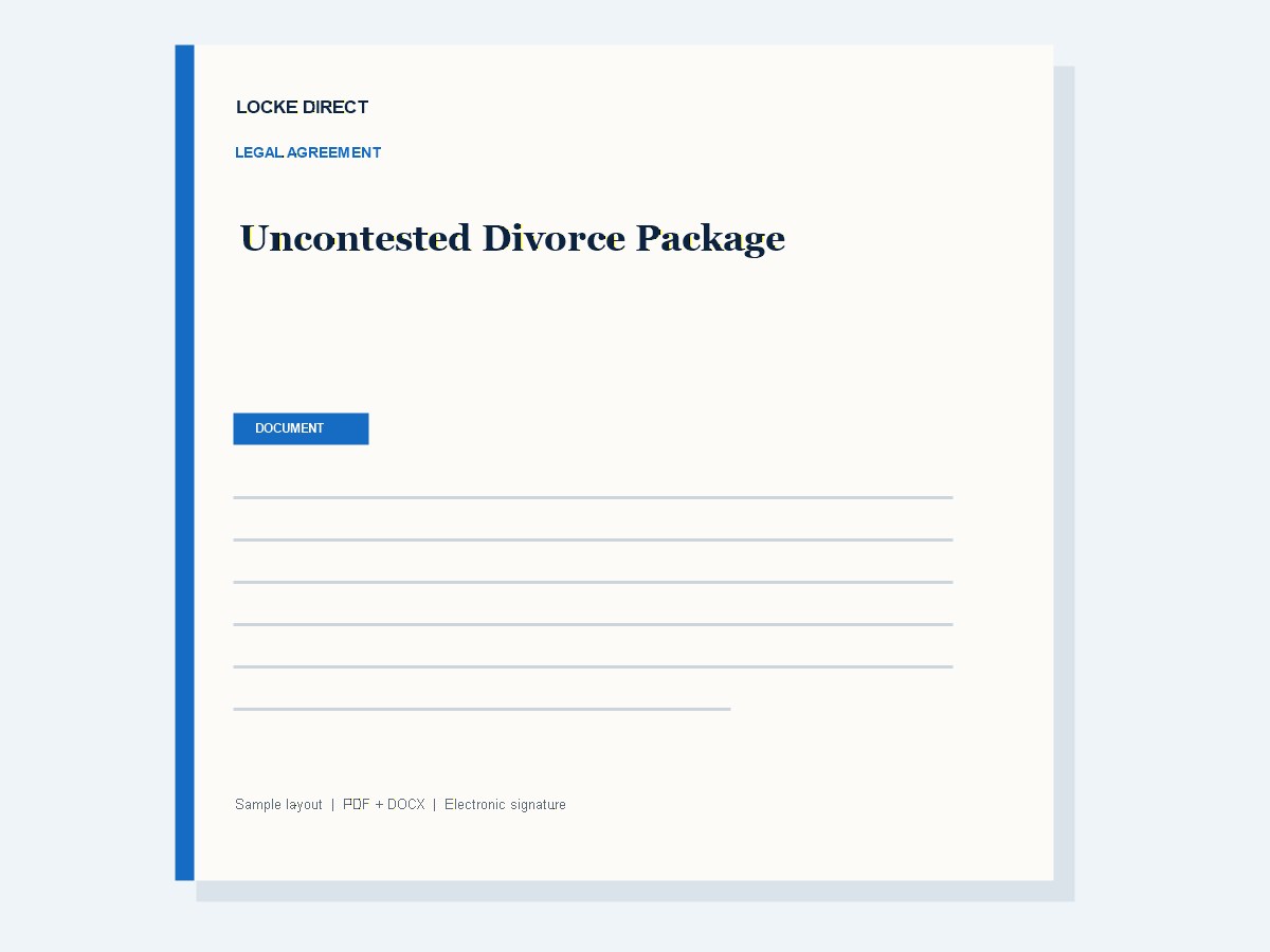 Uncontested Divorce Package document preview